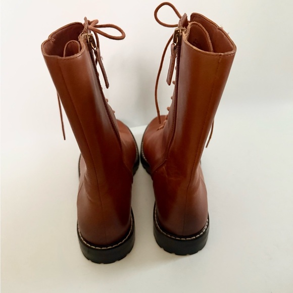 J. Crew Gwen Lug Sole Lace Up Leather Tall Boots - Picture 5 of 11